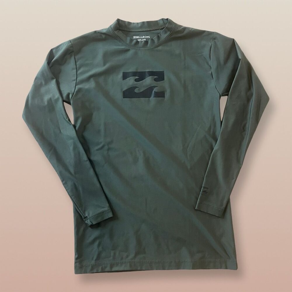 Billabong Women's Gray Long Sleeve Surf Shirt Size 8 Loose Fit UV Protection